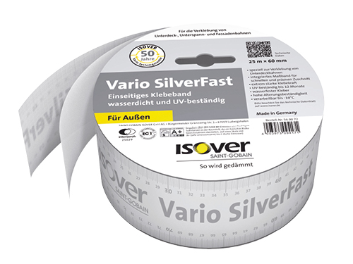 Vario® SilverFast Klebeband Vario® SilverFast Klebeband Rolle mit ISOVER Logo